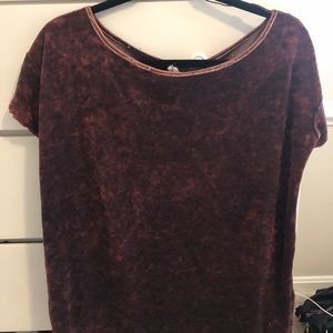 Velvet burnt red/purple Free People top